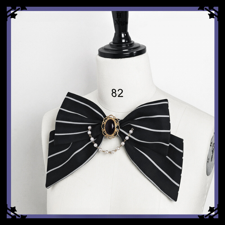 Gestreifte Bunny Theater Bowknot Bowtie Brosche