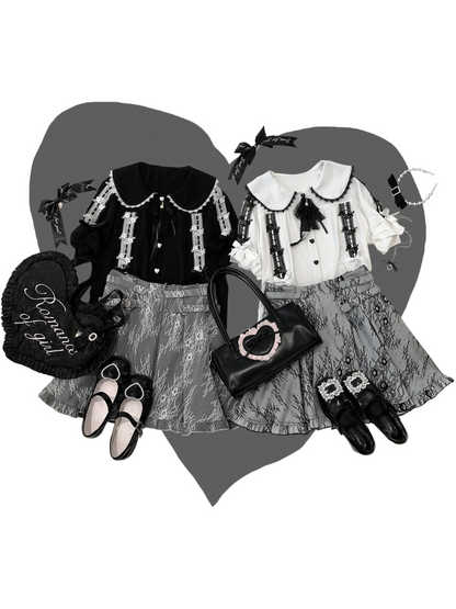 Spitzenrock mit Rosenherz und Schnalle