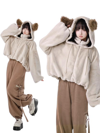 Hoody Fake Far Court + Samt-Freizeithose