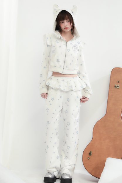 Animal Pants Loose Hoodie Kapuzenohr + Rüsche