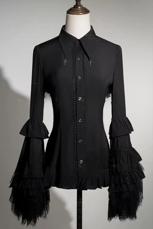 Feather Style Blouse Gothic Lolita Spider