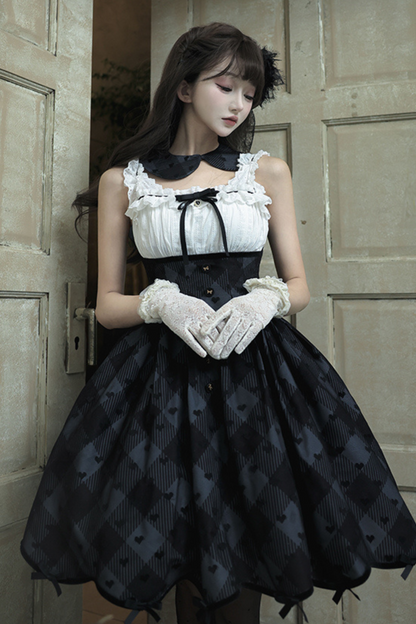 プリンセスブラックジャンパースカートロリータトップレディ+クロップドサイレント