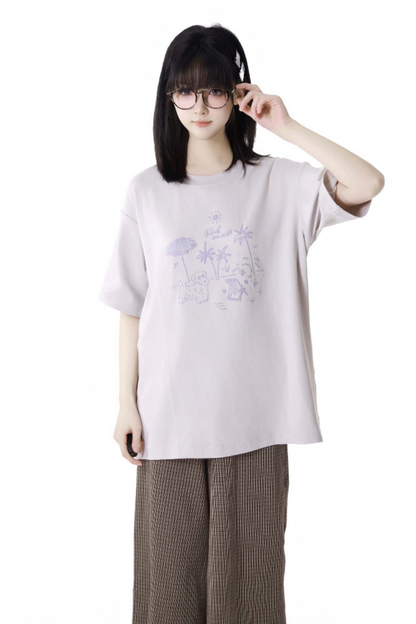 ゆったりとしたトップスのデザイン パステル