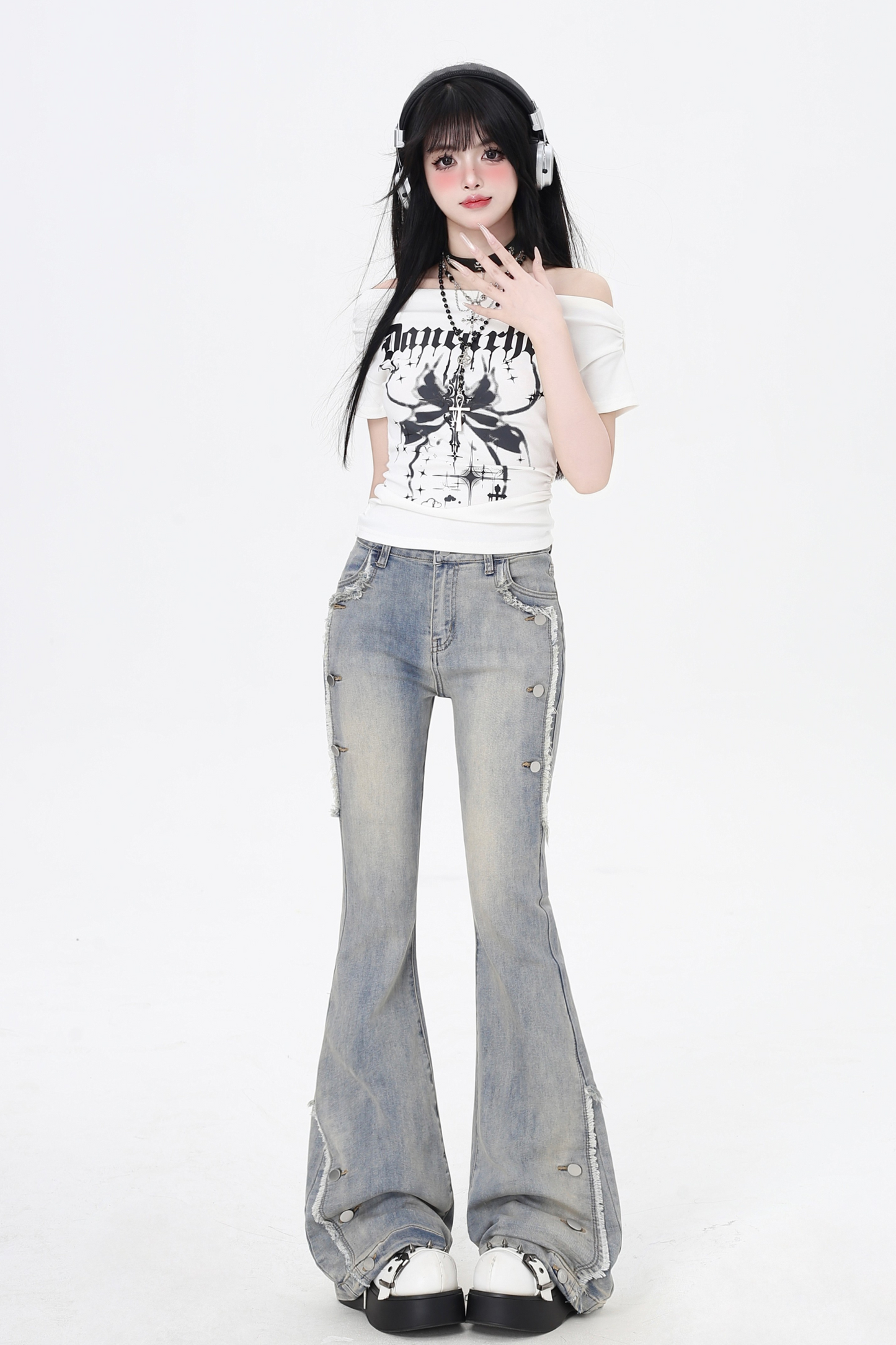 フレアジーンズ ウエストハイ マイクロスリム ヴィンテージ