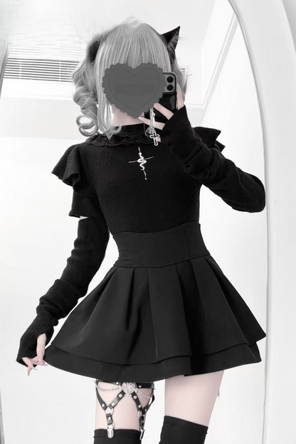 ウォーマーマインアームトップスタイルタイト