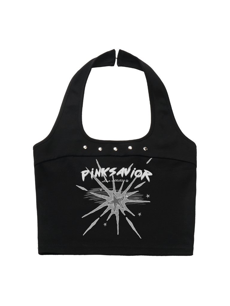 Fur Ball Zip Slit V-Neck Hoodie + Halter Neck Cami Top