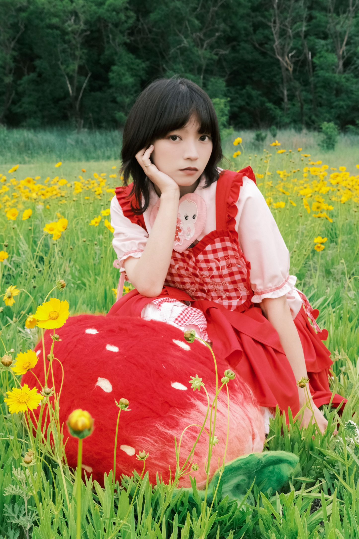 ジャンパースカート エプロン ハートバニー