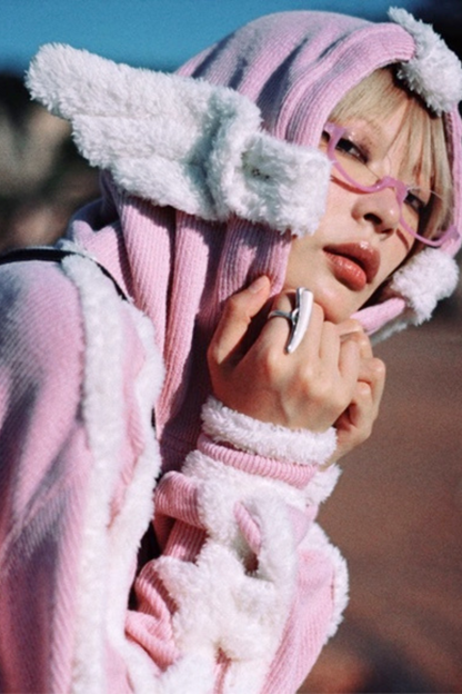 ピンクジャケットエンジェルニット