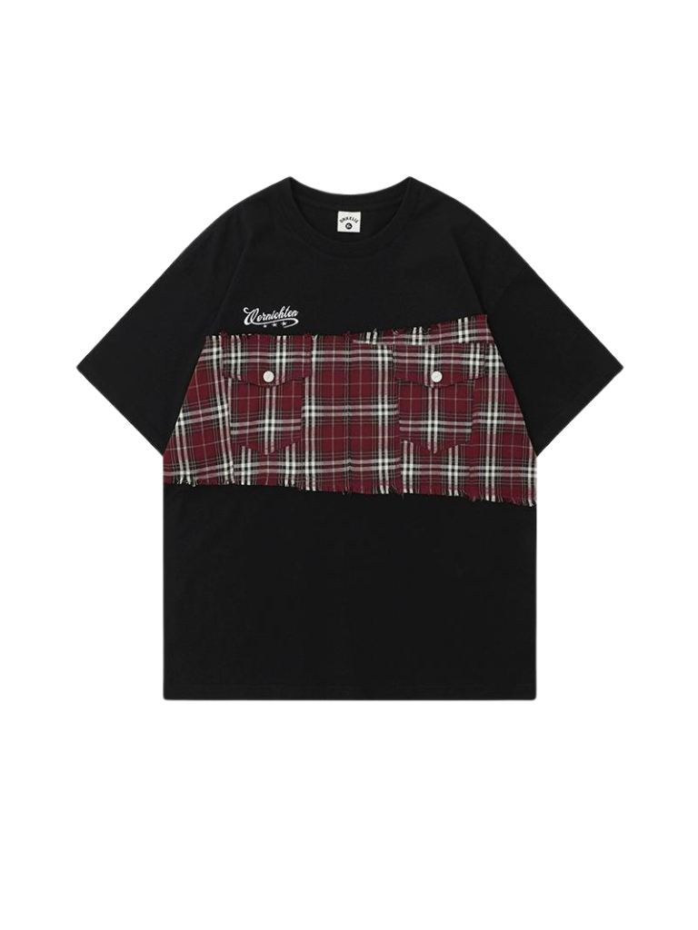 ゆったりTシャツ オーバーサイズ チェック