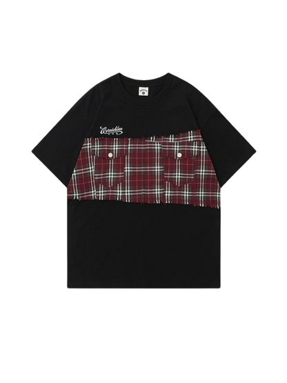 ゆったりTシャツ オーバーサイズ チェック