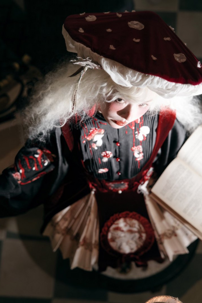 Lolita + Kleid süß dunkel Japanisch Jumperskirt Zubehör Pilz