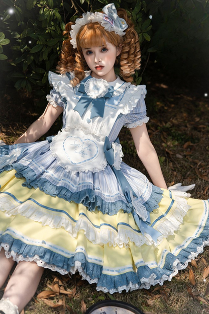 Girl Apron Light Ruffle Lolita Dress +