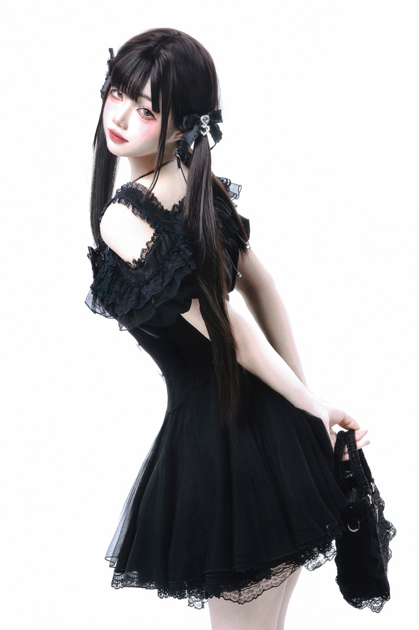 オフショルダーマインフレア+スカートリボン予約トップス