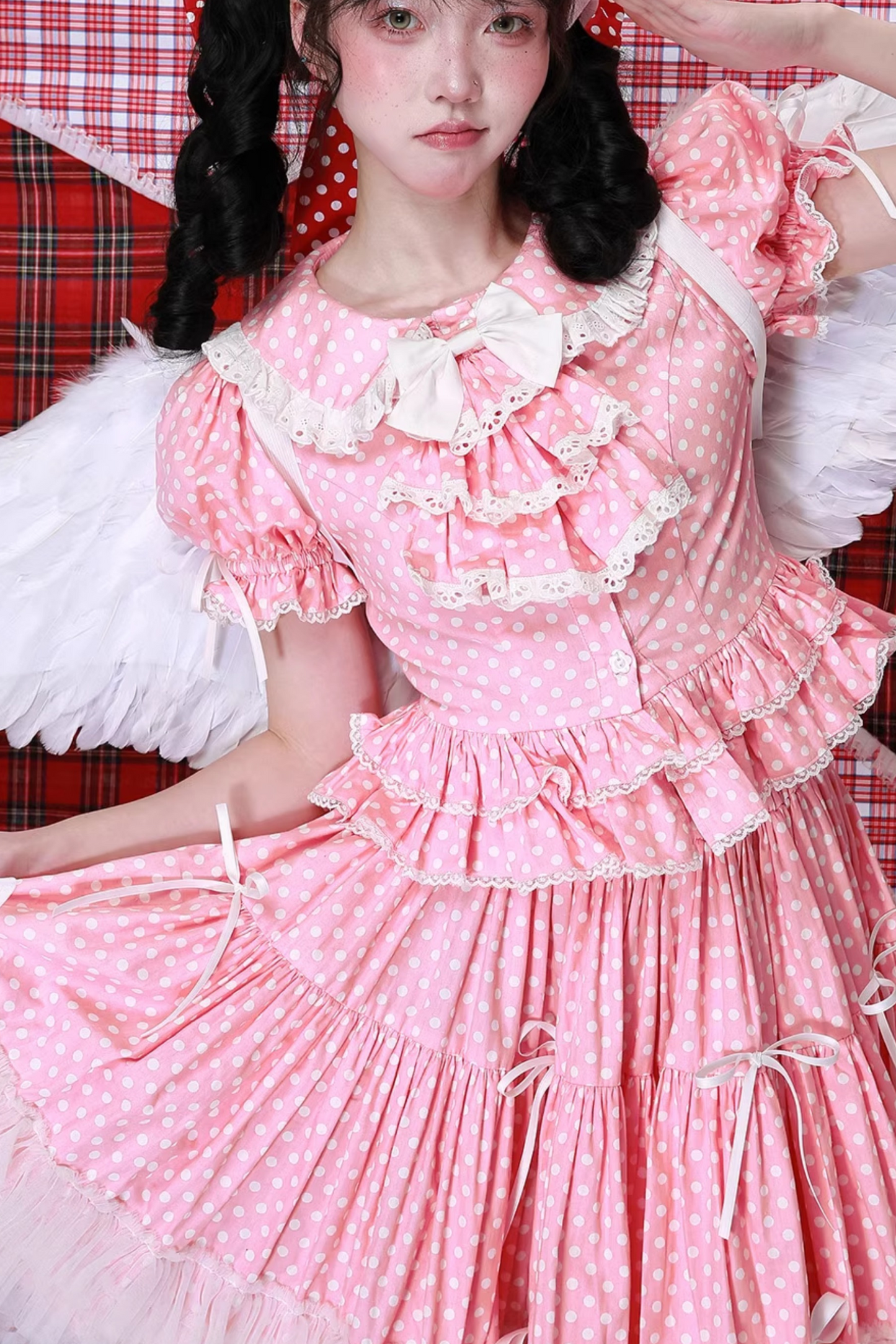 ヴィンテージレトロドットトップ