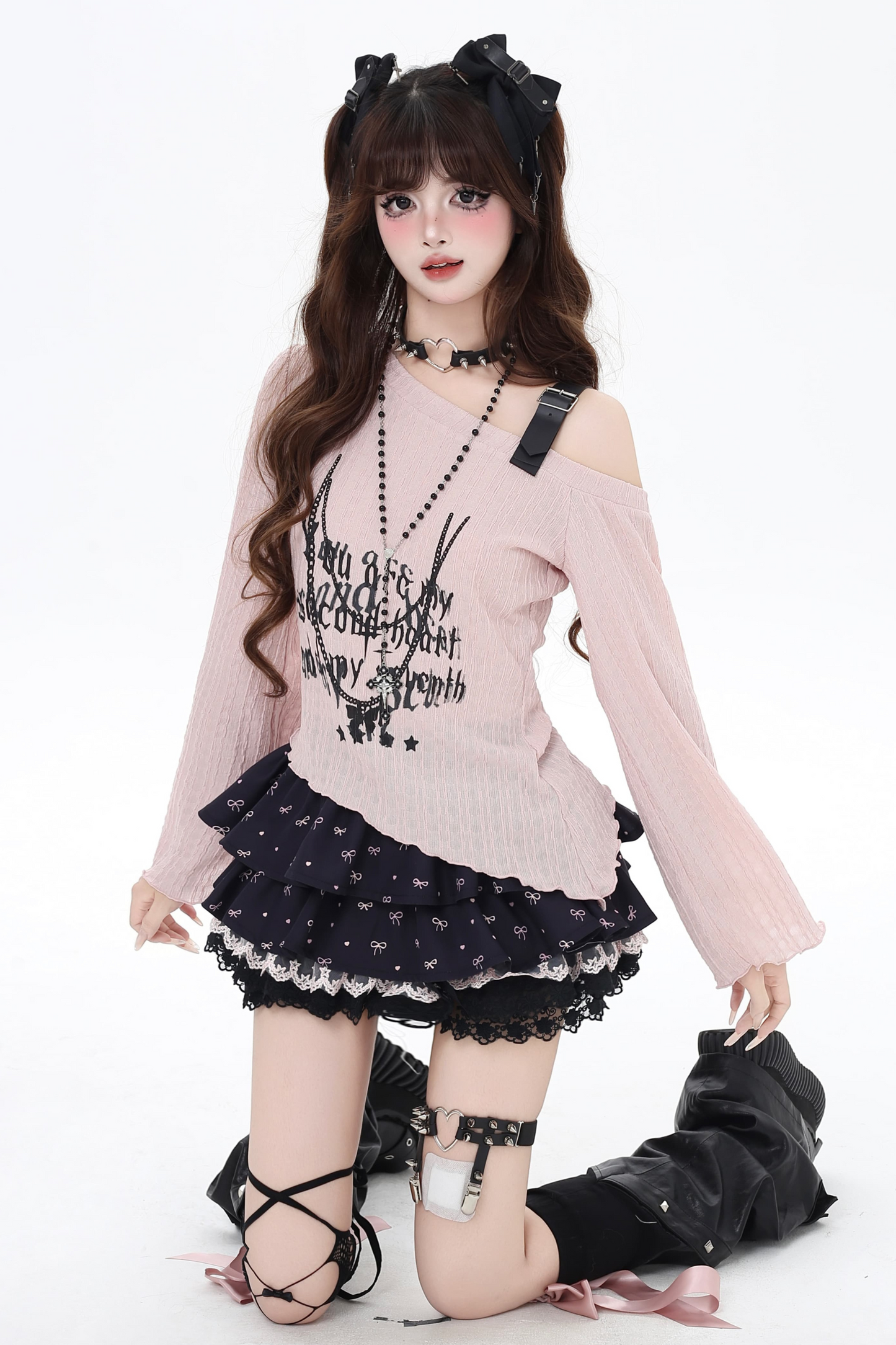 ワントップレザーサブカルチャーシアーショルダー