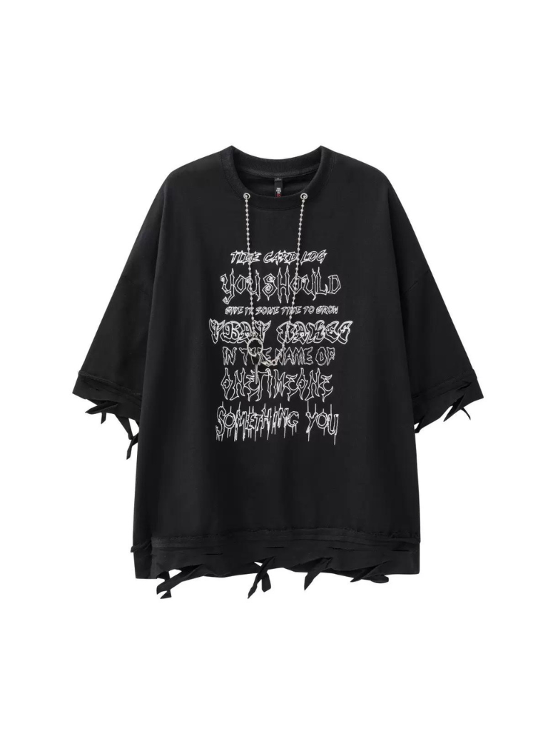 Retro T-Shirt Street American Letter Print