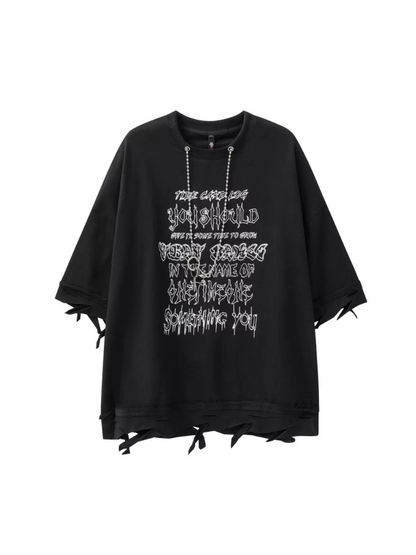 Retro T-Shirt Street American Letter Print