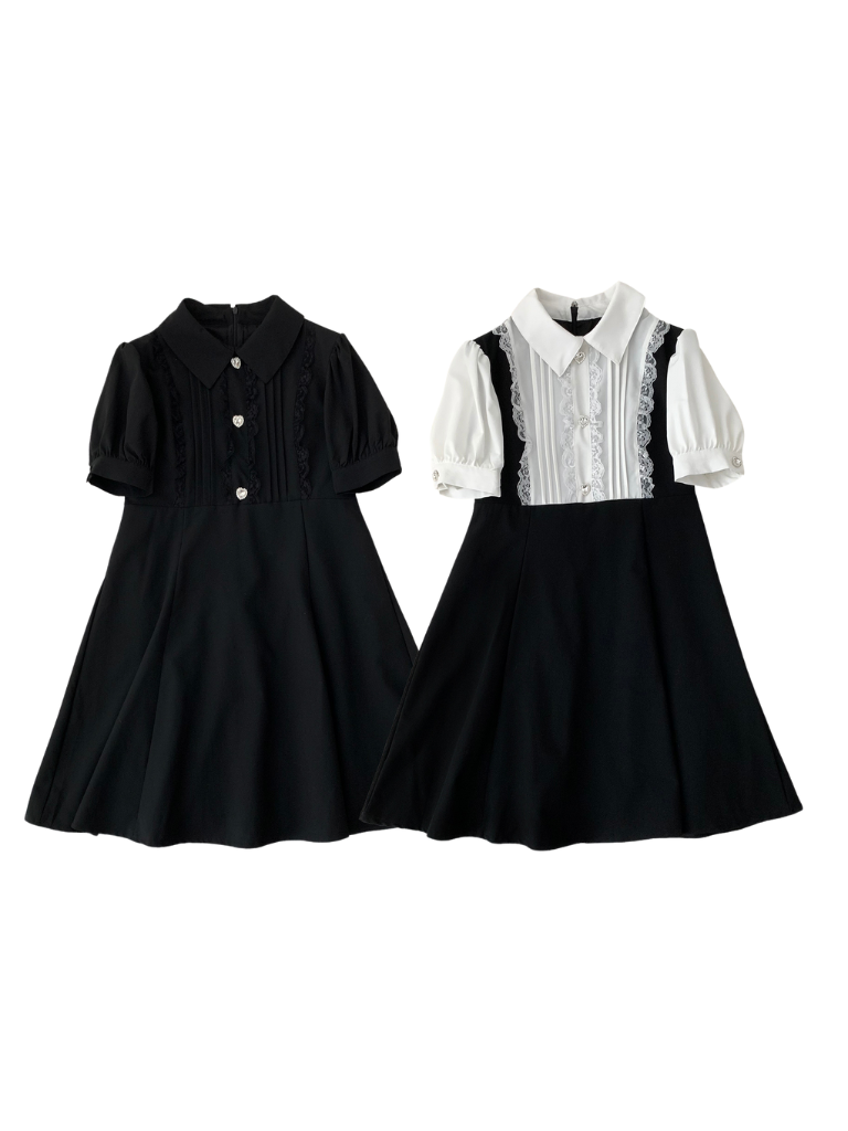 Race Mine Suite Puff Sleeving Dress