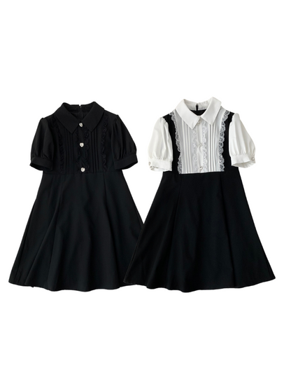 Race Mine Suite Puff Sleeving Dress