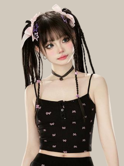 ドレス レイジーシック パンツ カーディガン + ブラック ブーツカット サスペンダー