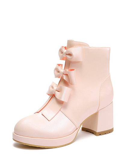 Ribon Sweet toe Boots Short Round
