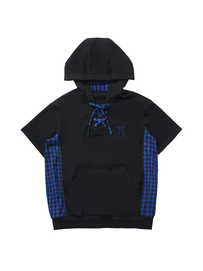 キャットブルーフィーディチェック耳デザインスーツサマーステッチストラップ