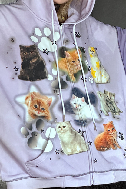 Buntes Sweatshirt Spray Cat Art