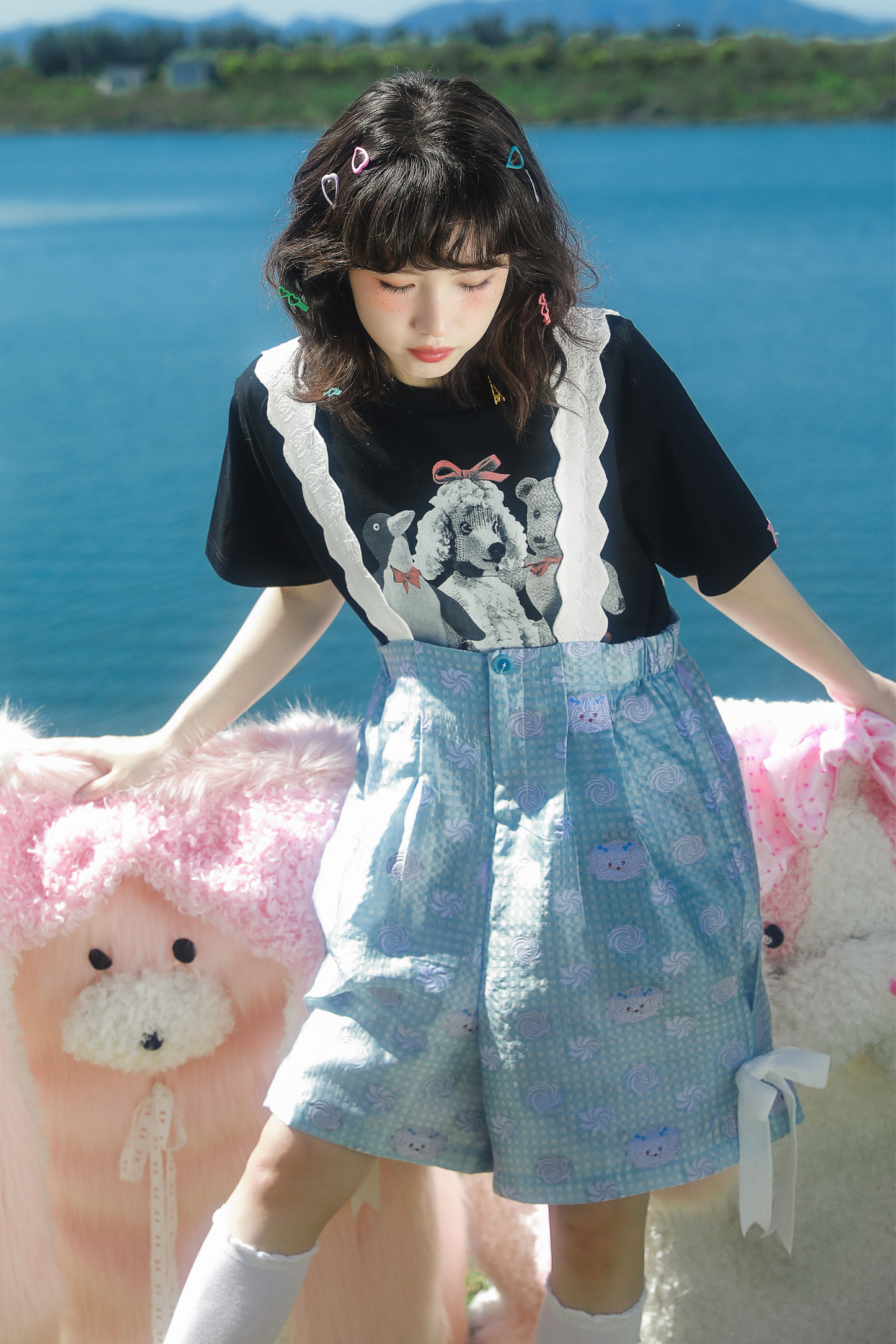 クマペンギンコラージュヴィンテージTシャツ