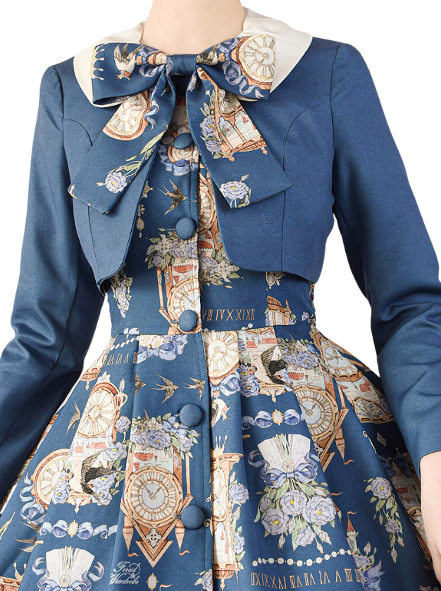 プリントレガントジャケットドレスクラシックセットエコーエターナルエコーロトール