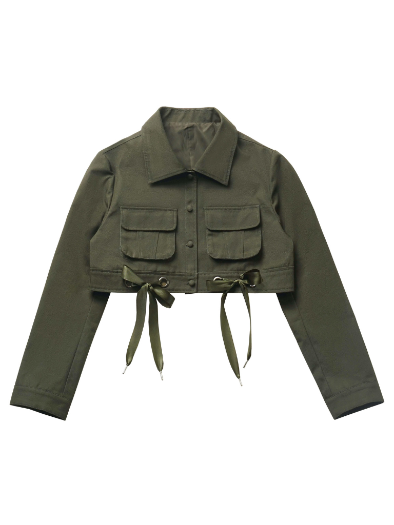 American Halter Retro Denim Green Short Jacket