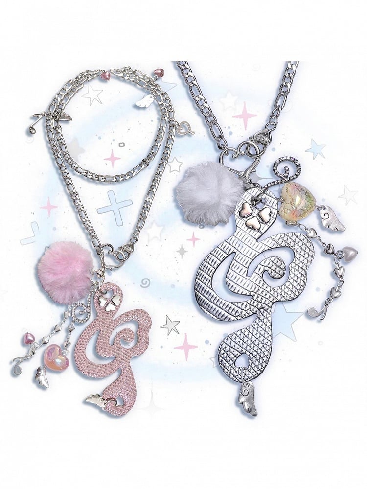 Music Note Heart Pendant Necklace - Kiwi Store