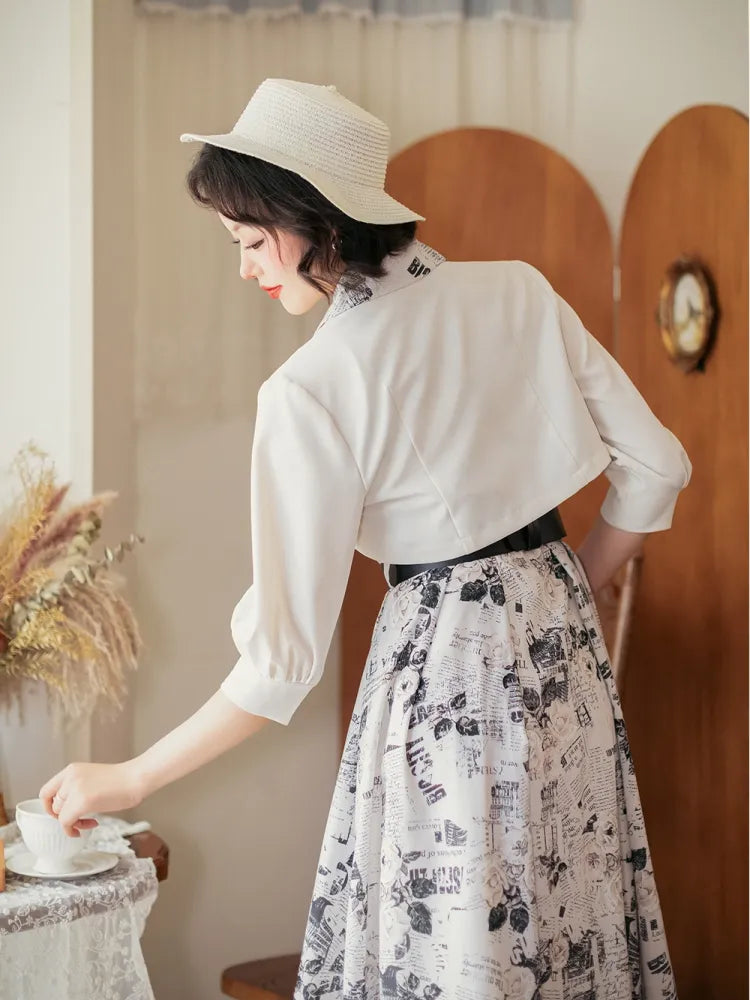 袖なしプラケットトップオープン肘丈ホワイト