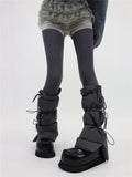 and Mid-calf 3 Drawstring Design Leg Warm Elastic Winter with Warmers Colors