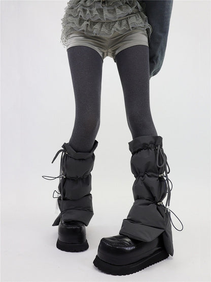 and Mid-calf 3 Drawstring Design Leg Warm Elastic Winter with Warmers Colors