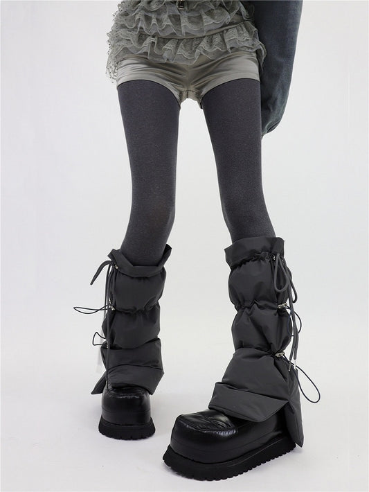 and Mid-calf 3 Drawstring Design Leg Warm Elastic Winter with Warmers Colors