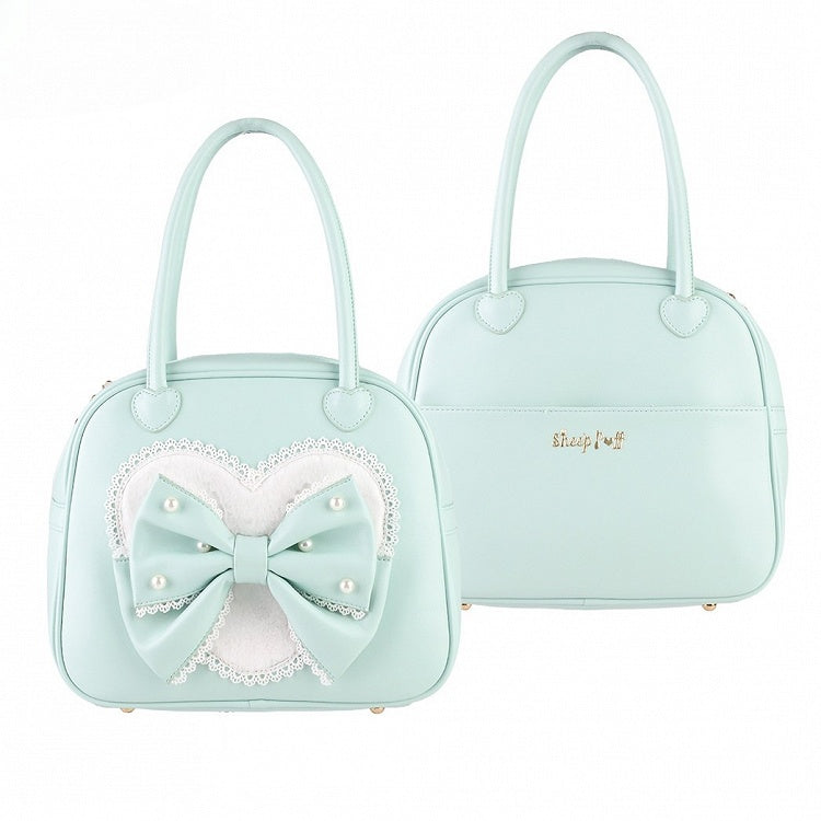 Perlen Sweet Heart Bag Lolita Grün Verziert Hand Bowknot Plüsch