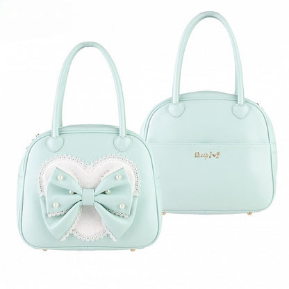 Perlen Sweet Heart Bag Lolita Grün Verziert Hand Bowknot Plüsch