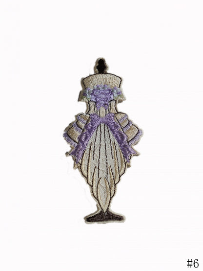 / Purple Hat Umbrella Brooch Embroidery Flower