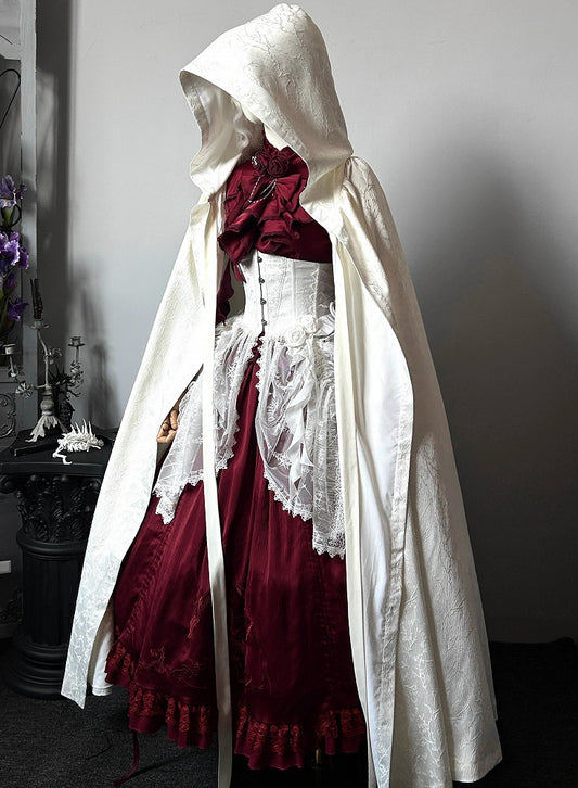 White Shiro Gothic Lolita Hooded Cloak