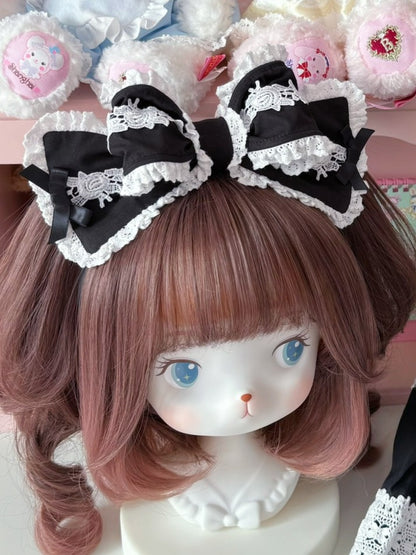 Red/Black KC Bowknot Lace Trim Pink/Wine