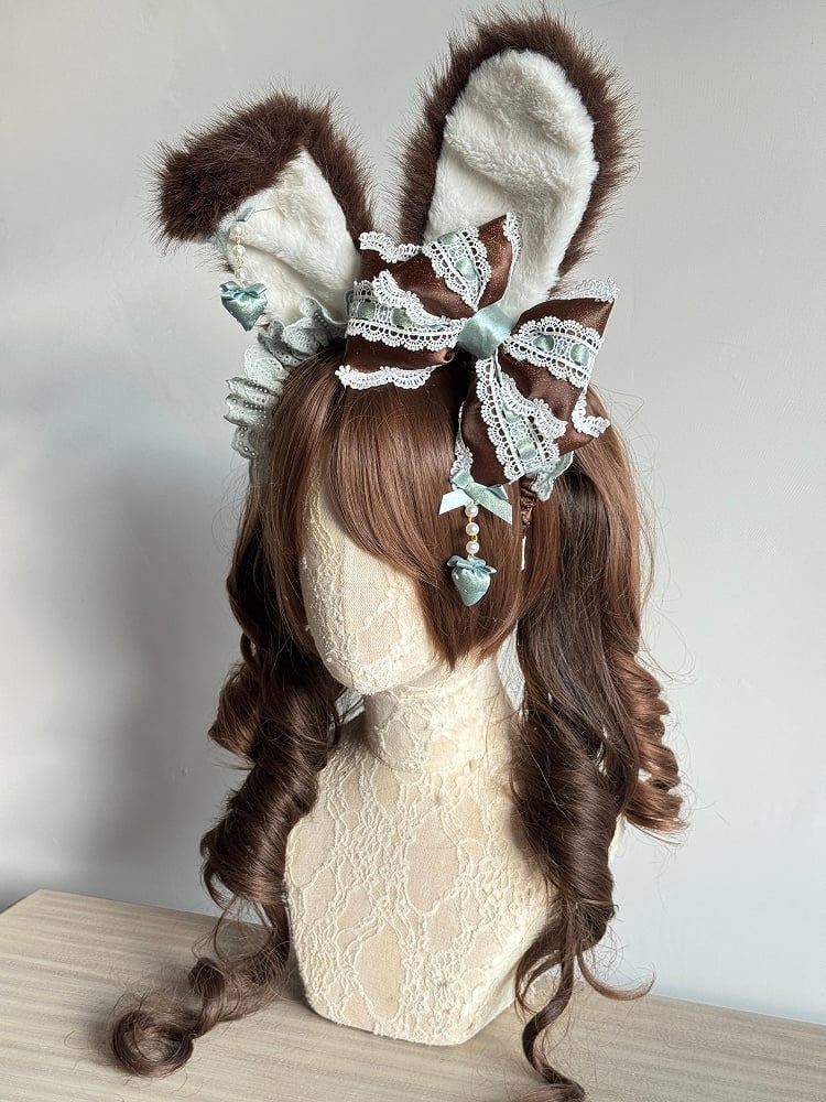 (With Set KC Accents) Chocolate-Themed Furry Ear Lolita