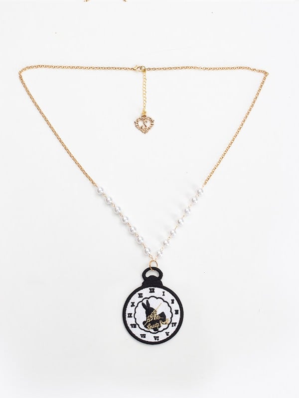 Alice in Wonderland Rabbit Ear KC and Necklace - Sheep Puff Atelier