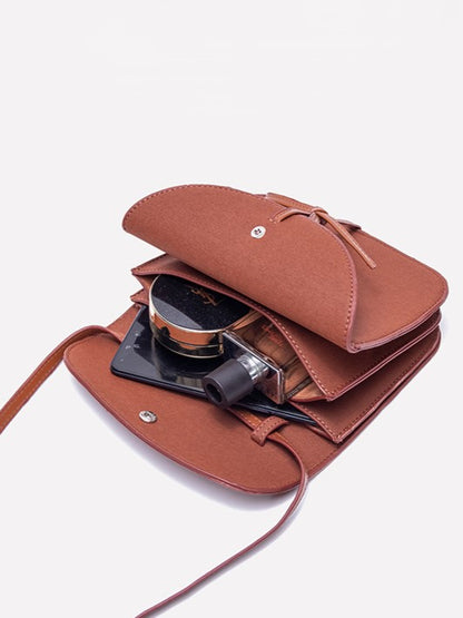 - Warmy Bow Brown Phone Pouch Crossbody Style