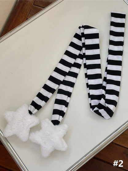 Scarf Decoration Options 7 Star Knit Striped Plush Color