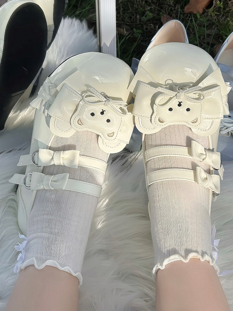 Bear White Shoes Theme Sweet Low-heel with Lolita