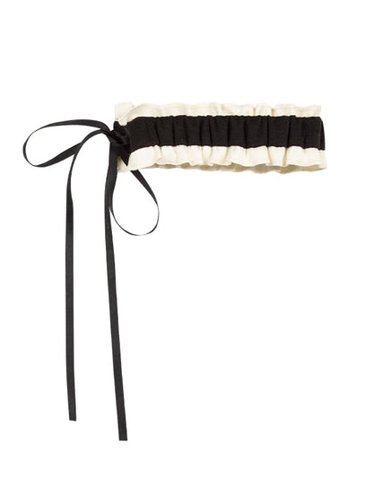 Leg Gray / Lolita Garter Ruffled Maid Black