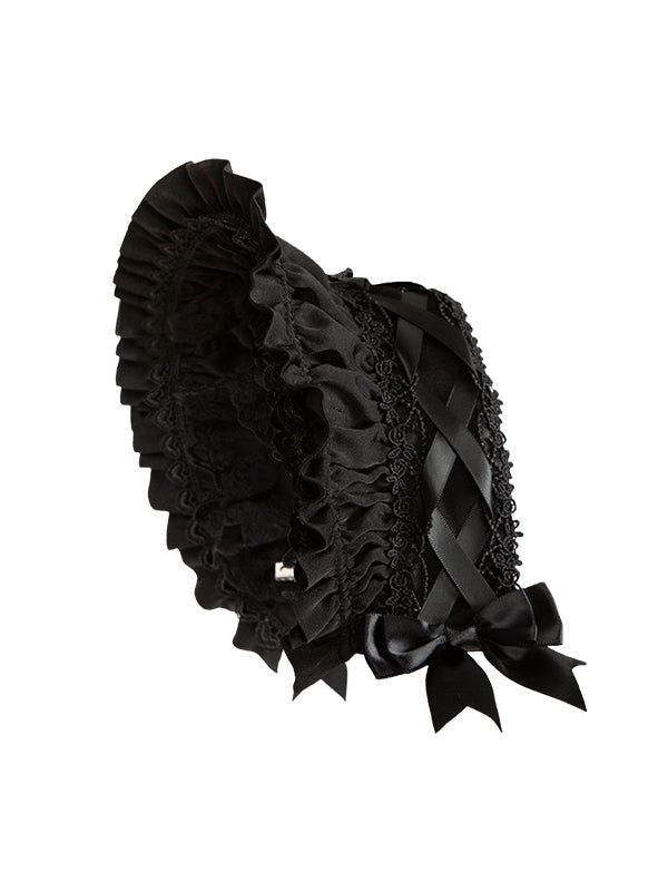 Bonnet in Black and Red - With PUJI