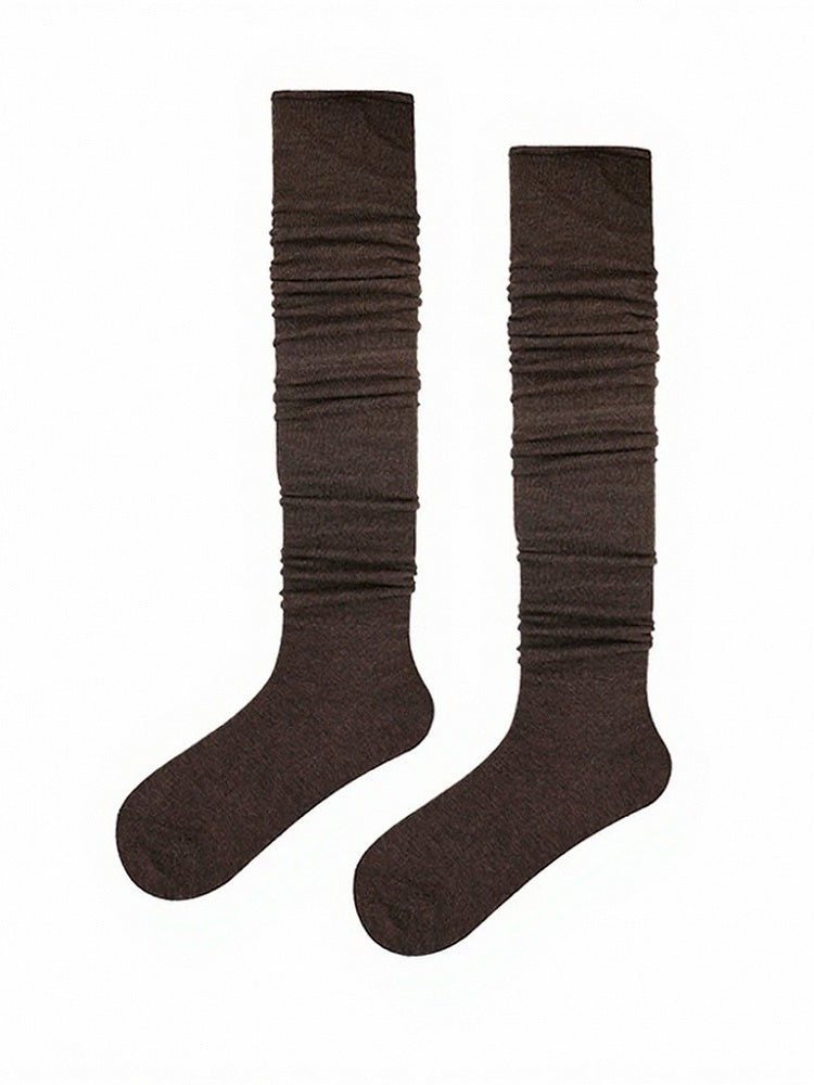 6-Color Minimalist Solid Overknee Socks - ModaSwings
