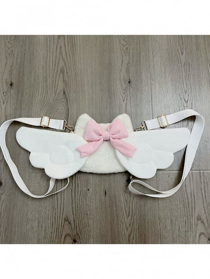Double Shoulder Wing Bag with Bow Embellishment - Magic Diary