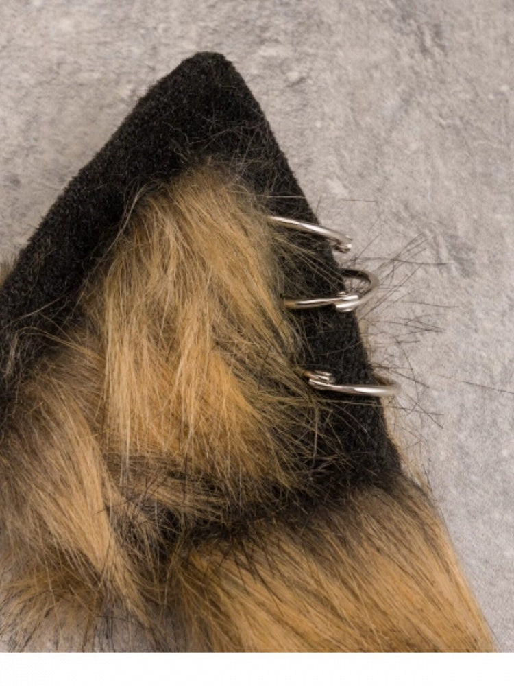 Yellow & Black Gothic Cross Wolf Ear KC with Chain - Strange Sugar